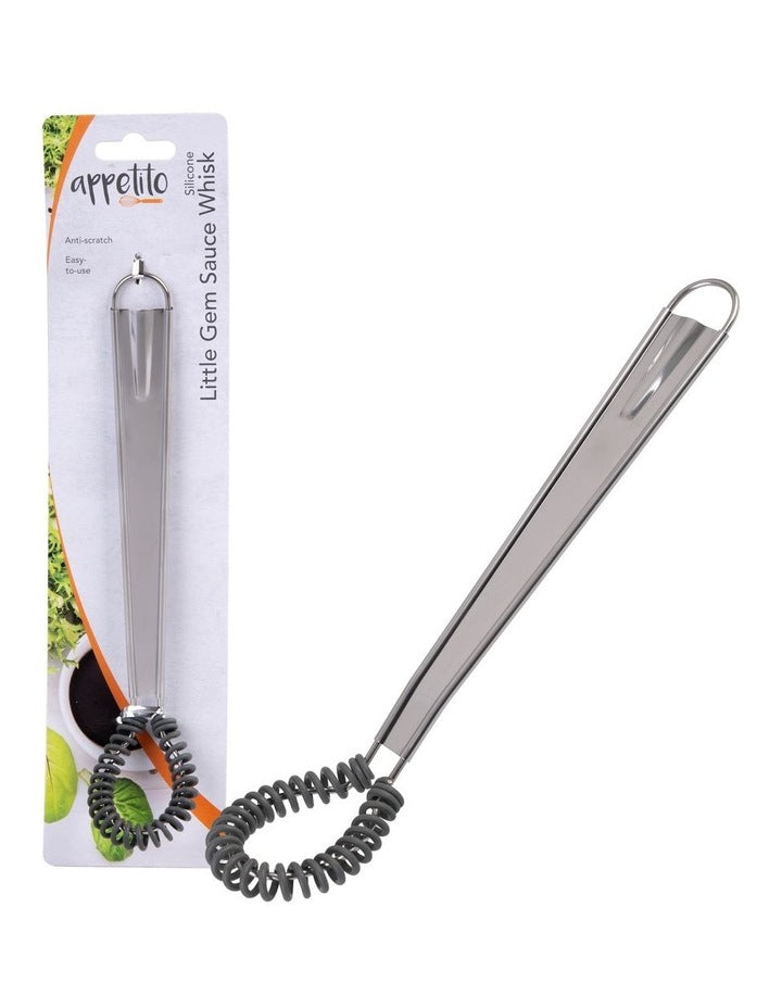 Silicone Little Gem Sauce Whisk in Charcoal Grey
