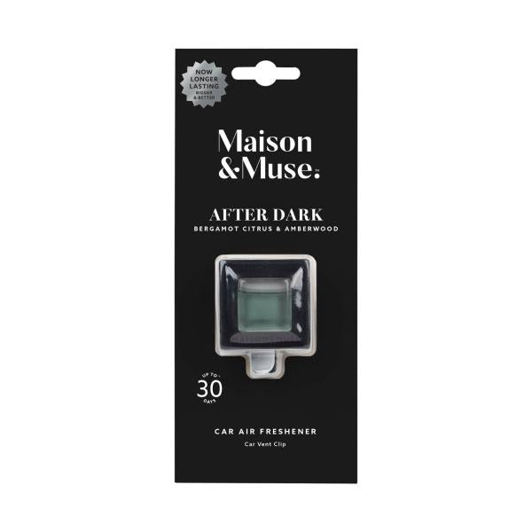 MAISON&MUSE CAR VENT CLIP 1 PACK BERGAMOT CITRUS & AMBERWOOD (AFTER DARK)