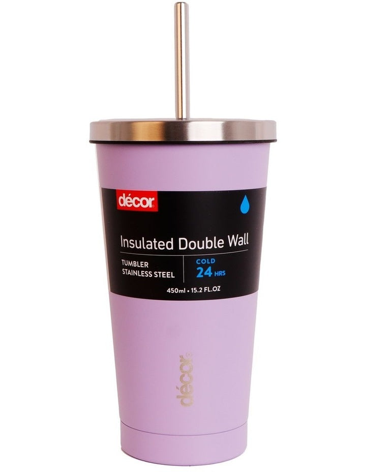 Double Wall Stainless Steel Tumbler 450ml in Assorted