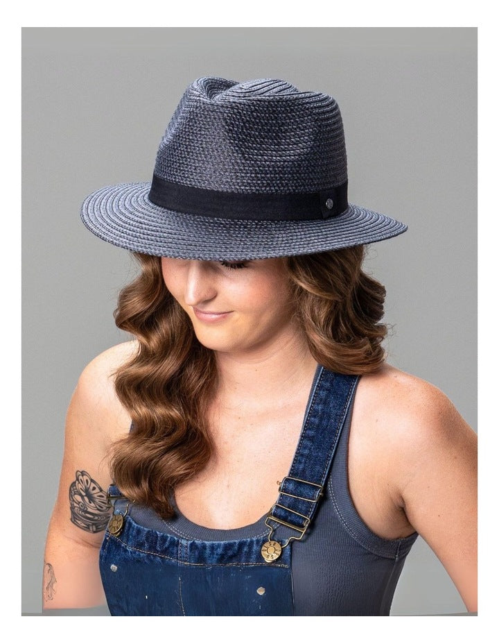 Carolina Fedora in Black/Grey