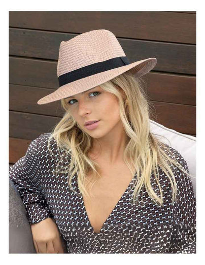 Carolina Fedora in Soft Pink
