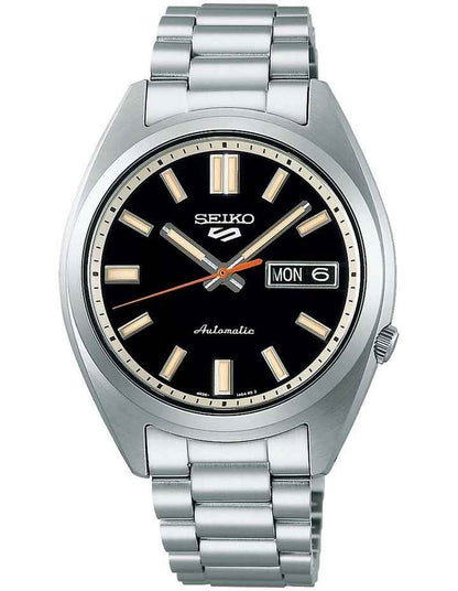SRPK89K 5 Sports Stainless Steel Watch in Silver & Black