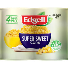 Edgell Australian Super Sweet Corn Kernels Multipack Snacks 125g x 4 Pack