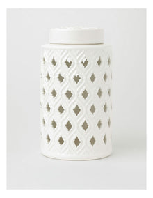 Marcella Ginger Canister 26cm in White
