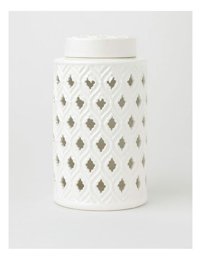 Marcella Ginger Canister 26cm in White
