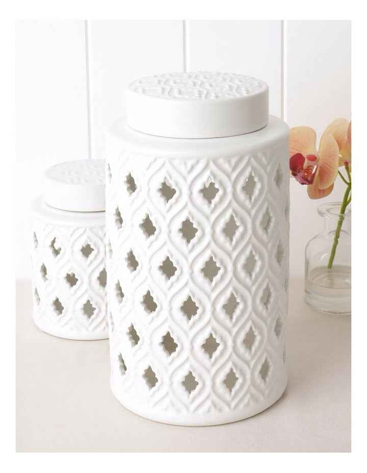 Marcella Ginger Canister 26cm in White