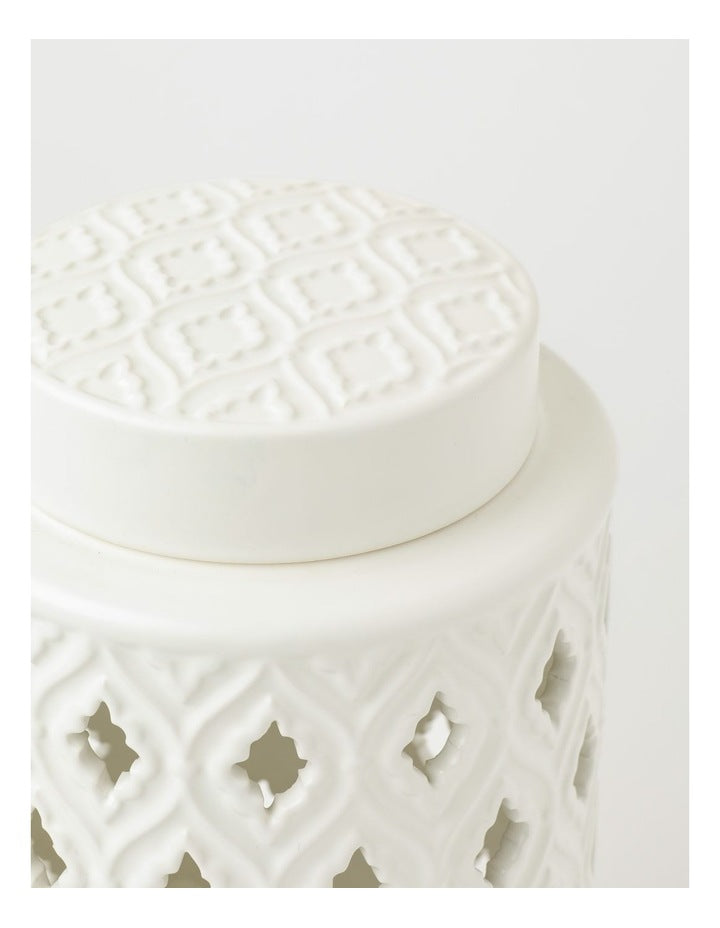 Marcella Ginger Canister 26cm in White