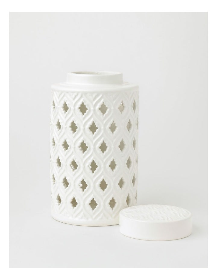 Marcella Ginger Canister 26cm in White