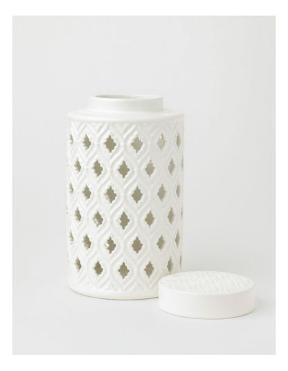 Marcella Ginger Canister 26cm in White