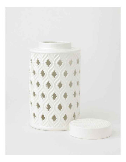 Marcella Ginger Canister 26cm in White