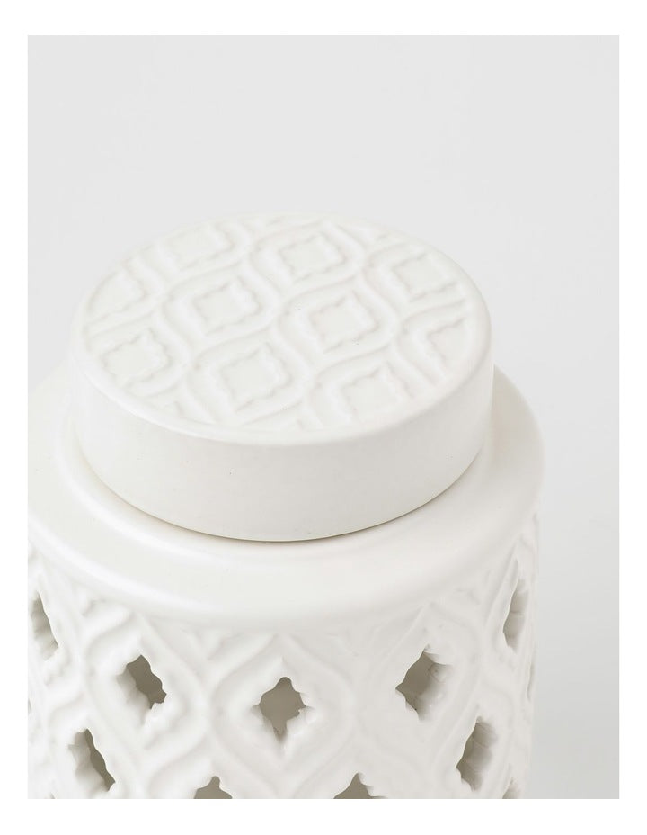 Marcella Ginger Canister 15cm in White