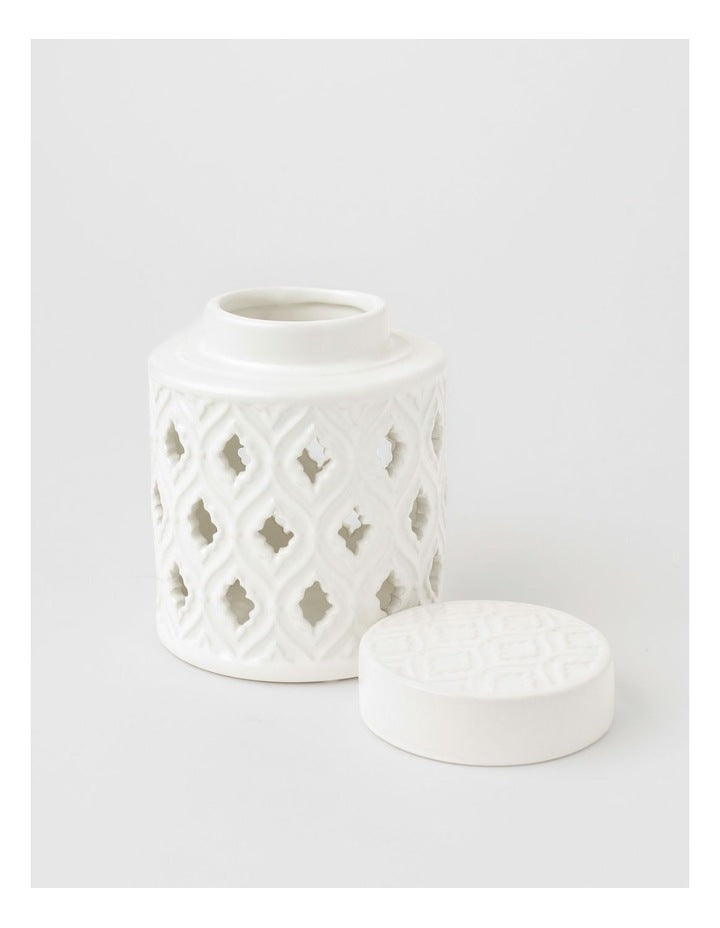 Marcella Ginger Canister 15cm in White