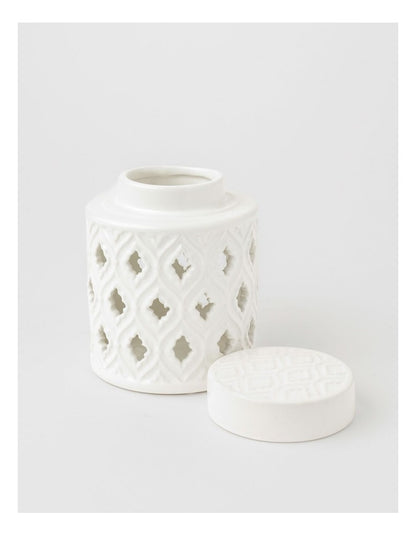 Marcella Ginger Canister 15cm in White