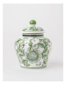 Hand Painted Ginger Jar 24cm in Green