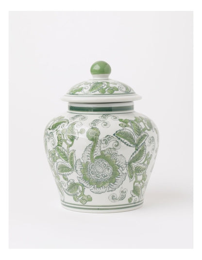 Hand Painted Ginger Jar 24cm in Green