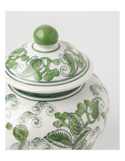 Hand Painted Ginger Jar 24cm in Green