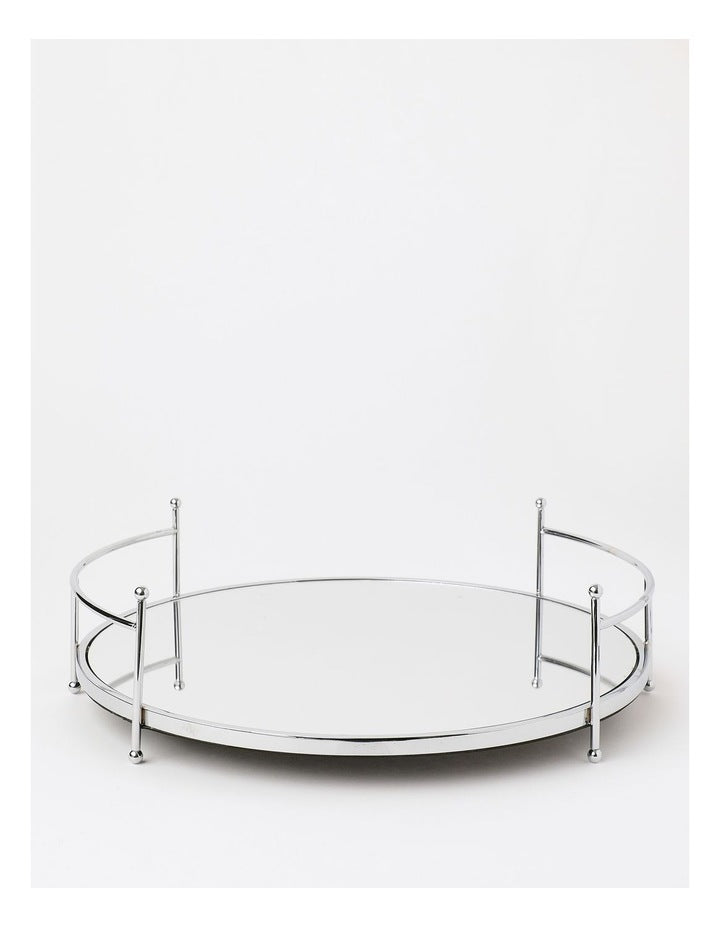 Roman Mirrored Tray 36cm in Silver