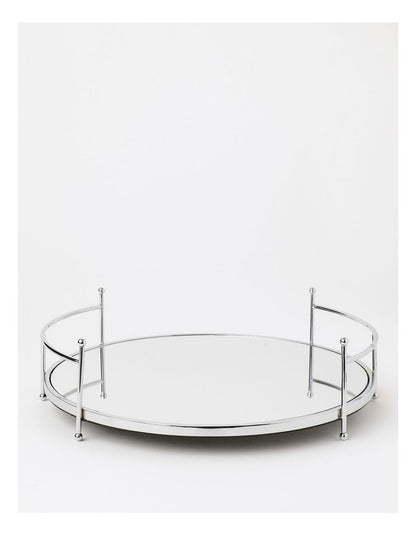 Roman Mirrored Tray 36cm in Silver