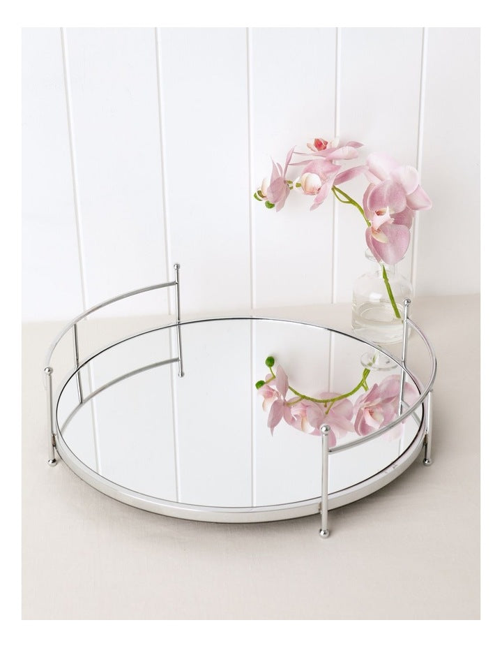 Roman Mirrored Tray 36cm in Silver