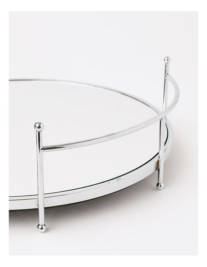 Roman Mirrored Tray 36cm in Silver