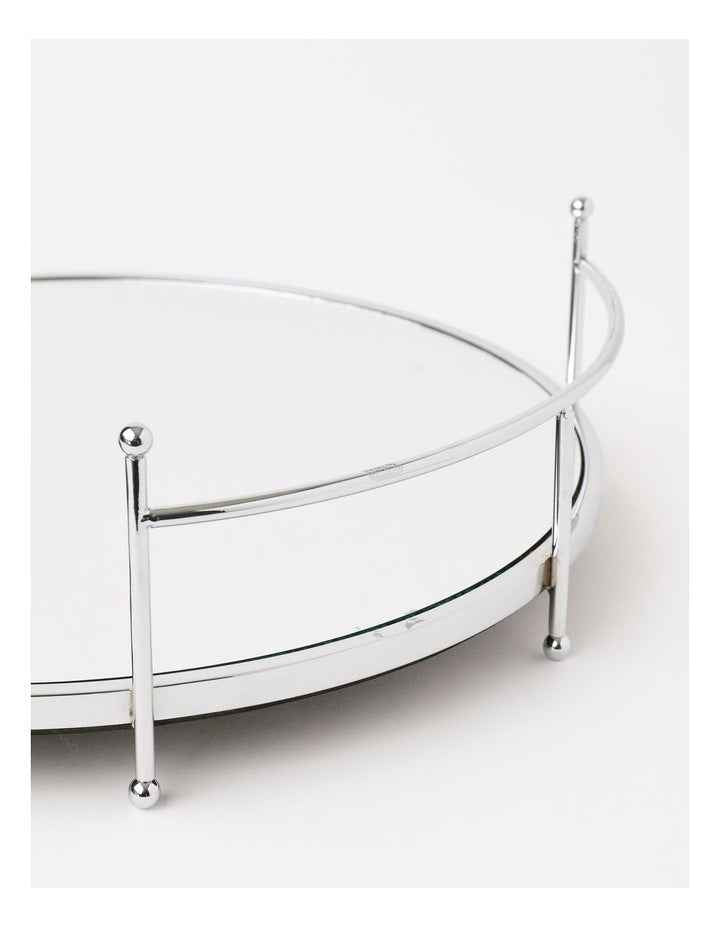 Roman Mirrored Tray 36cm in Silver