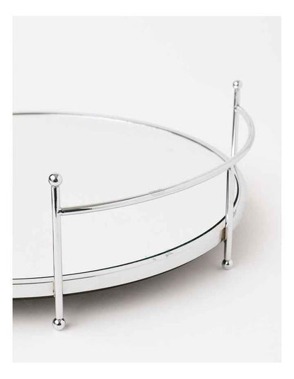 Roman Mirrored Tray 36cm in Silver