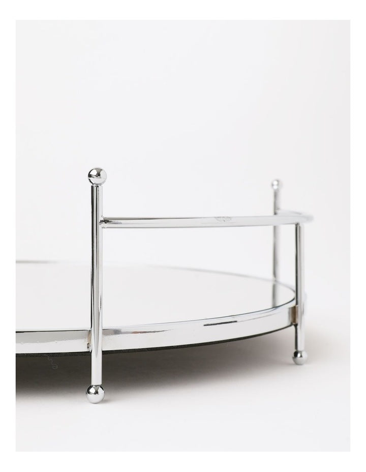 Roman Mirrored Tray 36cm in Silver
