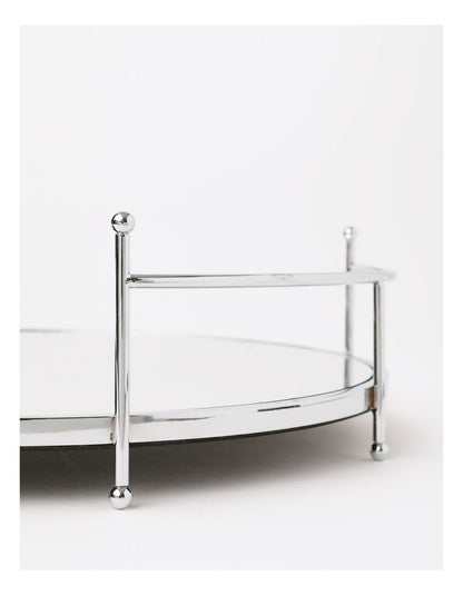 Roman Mirrored Tray 36cm in Silver