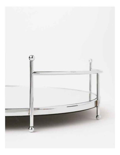 Roman Mirrored Tray 36cm in Silver
