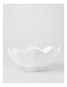Forde Ceramic Petal Bowl in White 34cm