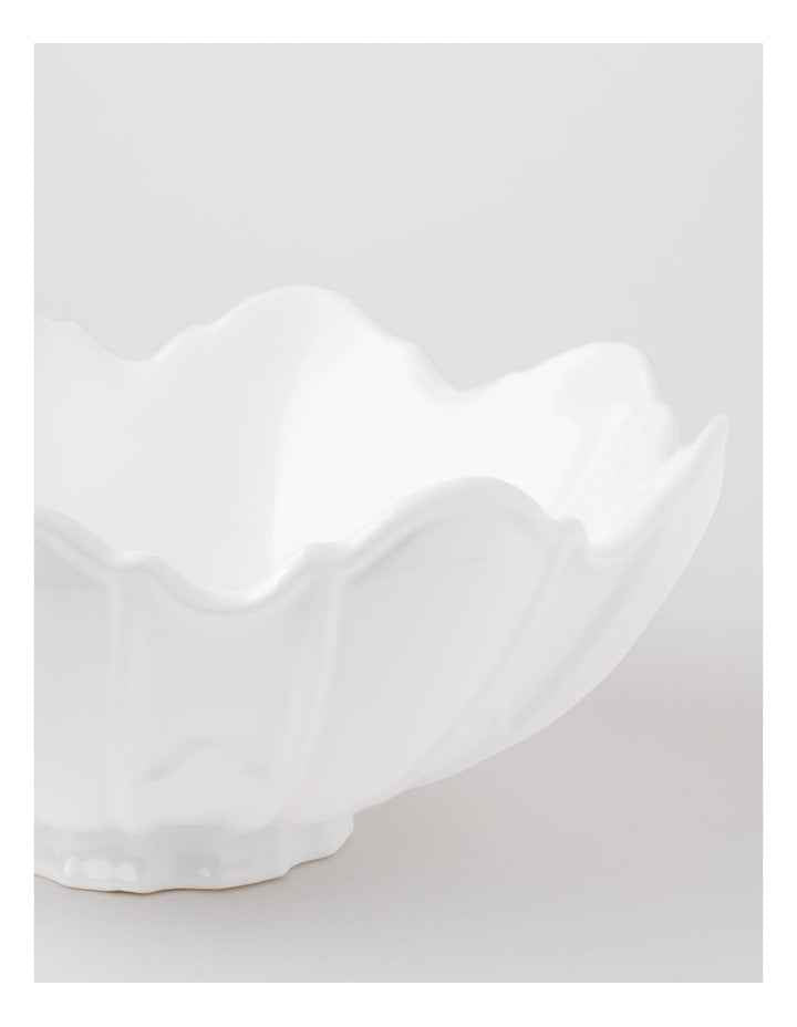 Forde Ceramic Petal Bowl in White 34cm