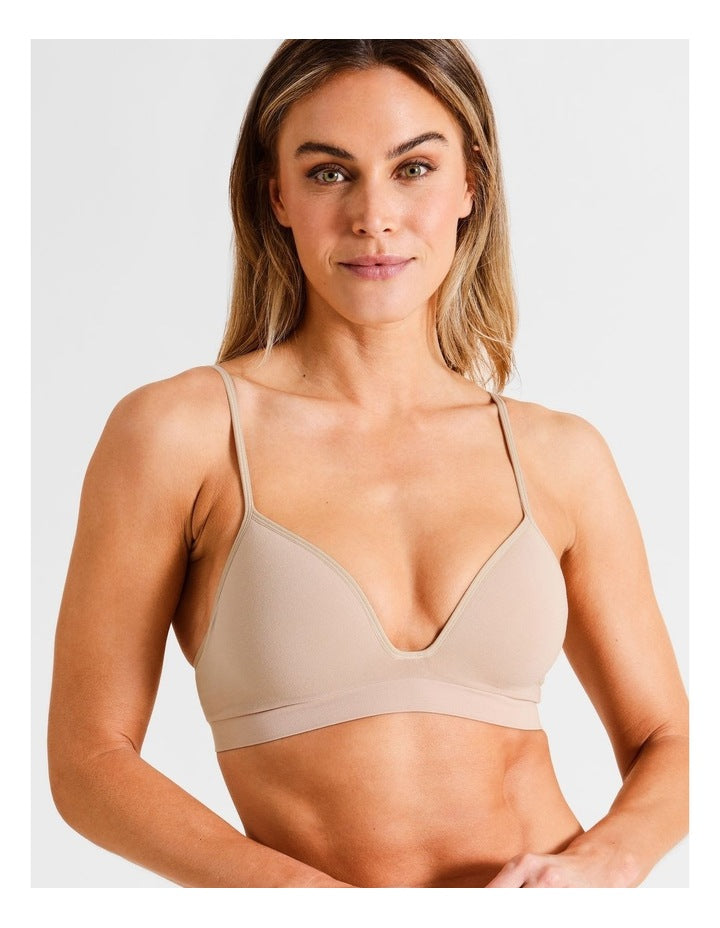 Seamless Padded Bralette in Beige