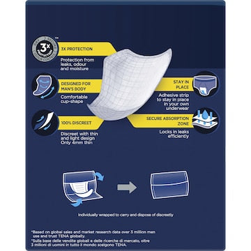 TENA Men Active Fit Absorbent Protector Level 2 Moderate 10 pack