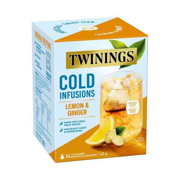 TWININGS COLD INFUSIONS LEMON & GINGER 14PK