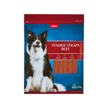 COLES TENDER BEEF STRAPS DOG TREATS 500GRAM