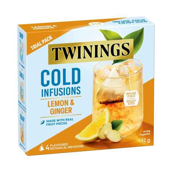 TWININGS COLD INFUSIONS LEMON & GINGER 4PK