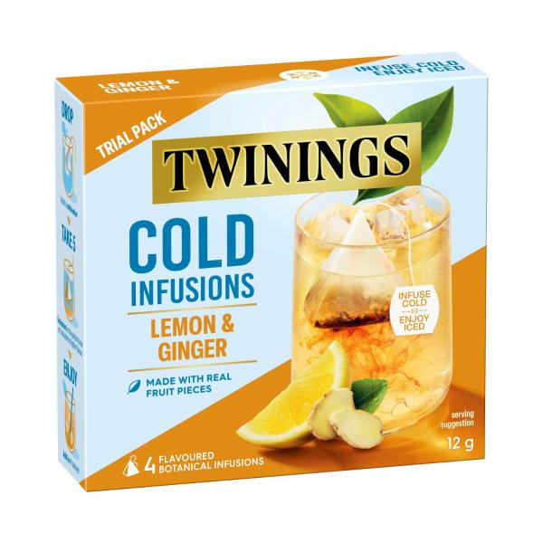 TWININGS COLD INFUSIONS LEMON & GINGER 4PK