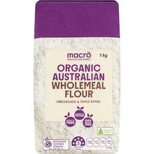 Macro Organic Australian Wholemeal Plain Flour Unbleached 1kg