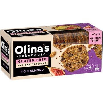Olina's Bakehouse Gluten Free Artisan Crackers Fig & Almond 100g