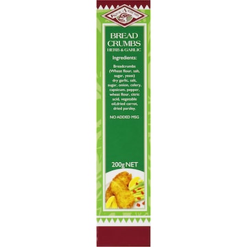 Kook A Krumb Breadcrumbs Herb & Garlic 200g