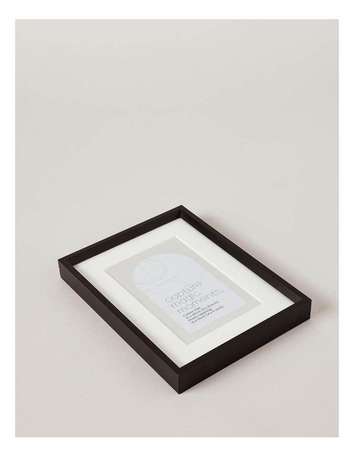 Aluminium Photo Frame 15x20cm Matted to 10x15cm in Black
