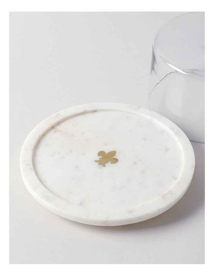 Avery Marble & Glass Cake Stand 26x26cm in White