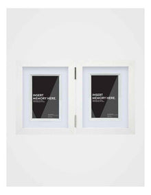 White Double Photo Frame 15x20cm
