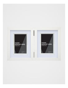 White Double Photo Frame 15x20cm