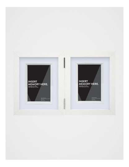 White Double Photo Frame 15x20cm