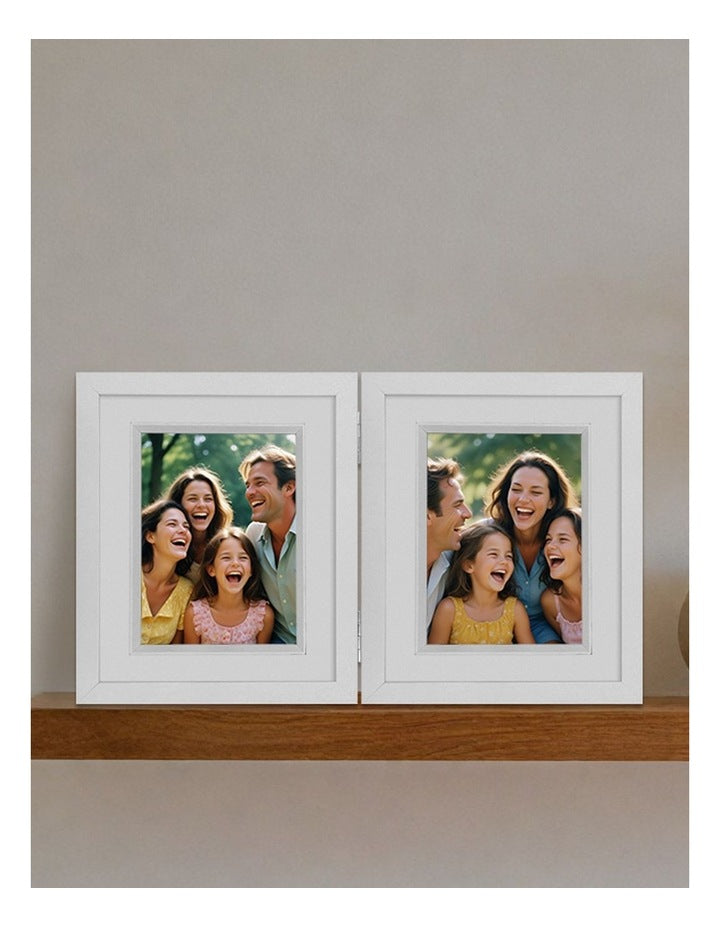 White Double Photo Frame 15x20cm