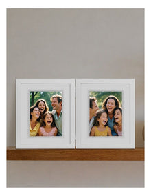 White Double Photo Frame 15x20cm