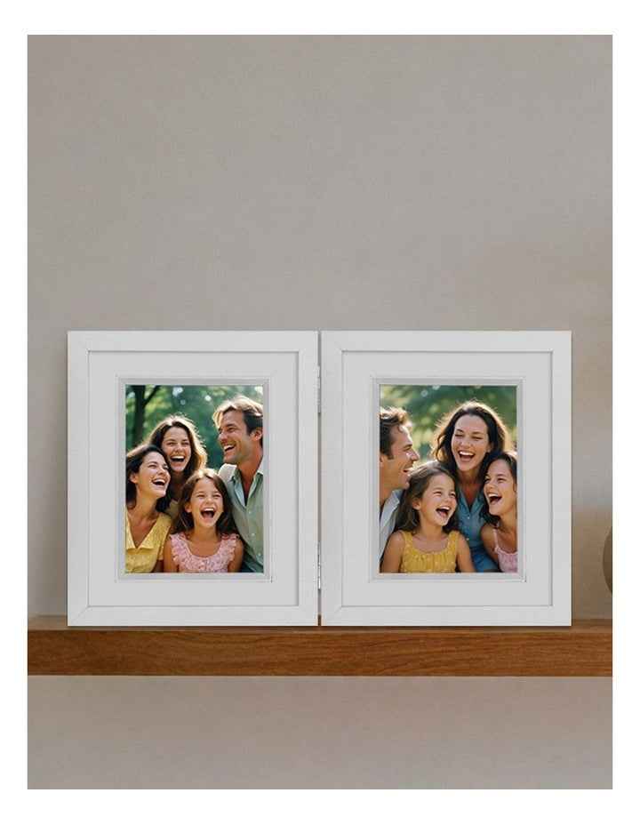 White Double Photo Frame 15x20cm