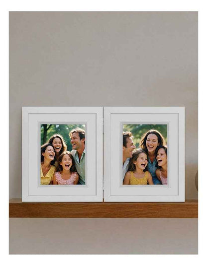 White Double Photo Frame 15x20cm