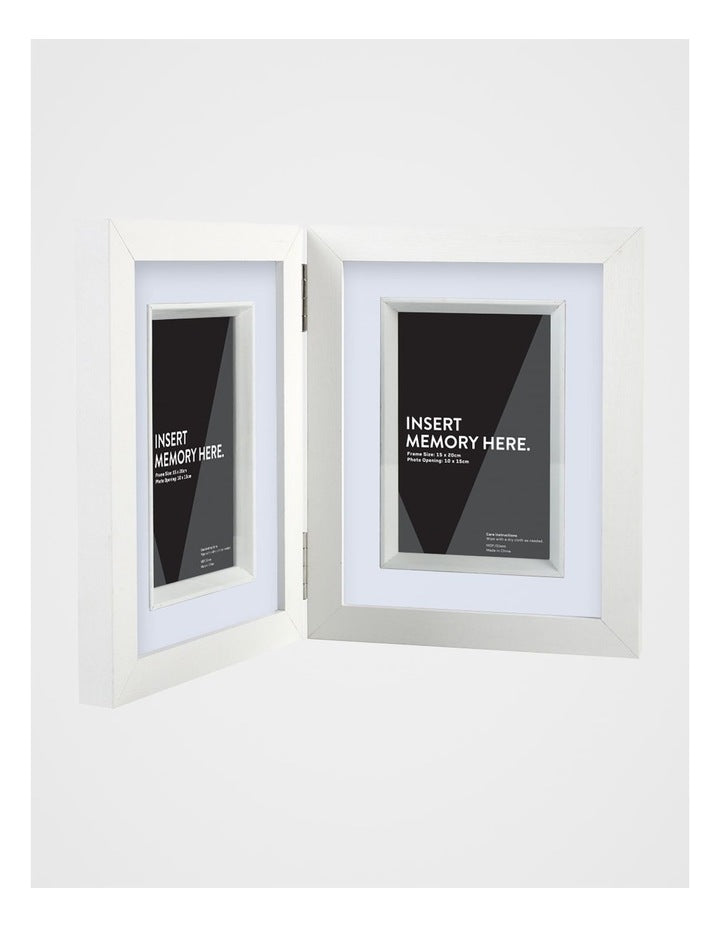 White Double Photo Frame 15x20cm